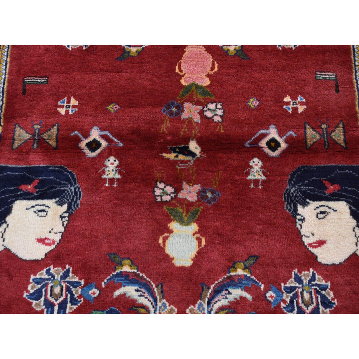 3'0" x 4'9" New Hand Knotted Red Wool Rectangle Oriental Rug - MOA10287435