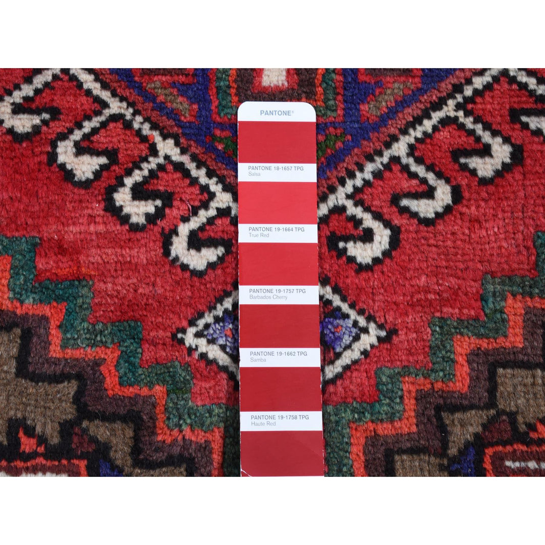 3'5" x 4'9" New Hand Knotted Red Wool Rectangle Oriental Rug - MOA10287436