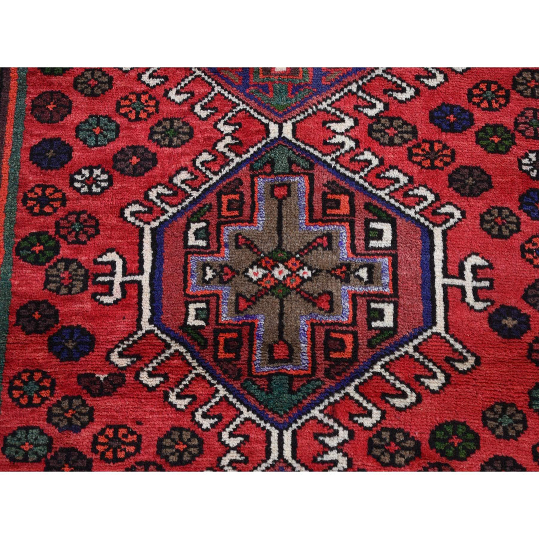 3'5" x 4'9" New Hand Knotted Red Wool Rectangle Oriental Rug - MOA10287436