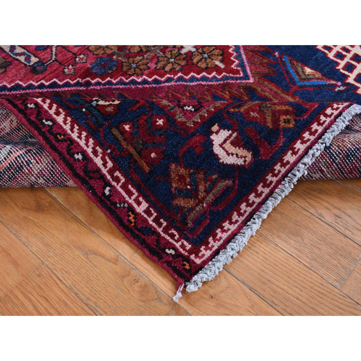 4'3" x 9'0" Vintage Hand Knotted Red Wool Runner Oriental Rug - MOA10287440
