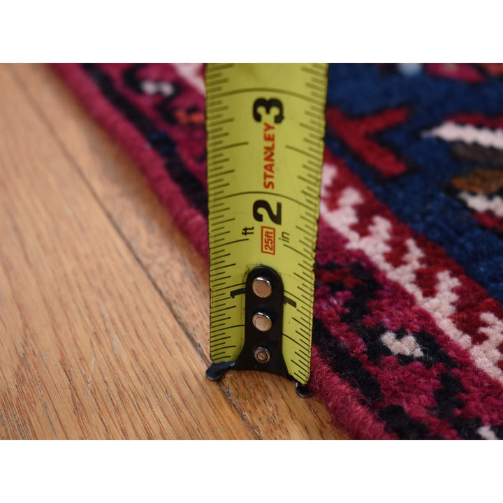 4'3" x 9'0" Vintage Hand Knotted Red Wool Runner Oriental Rug - MOA10287440