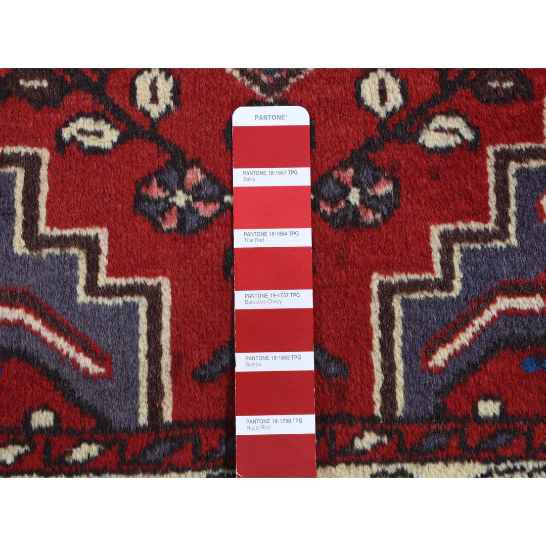 3'5" x 5'0" New Hand Knotted Red Wool Rectangle Oriental Rug - MOA10287447