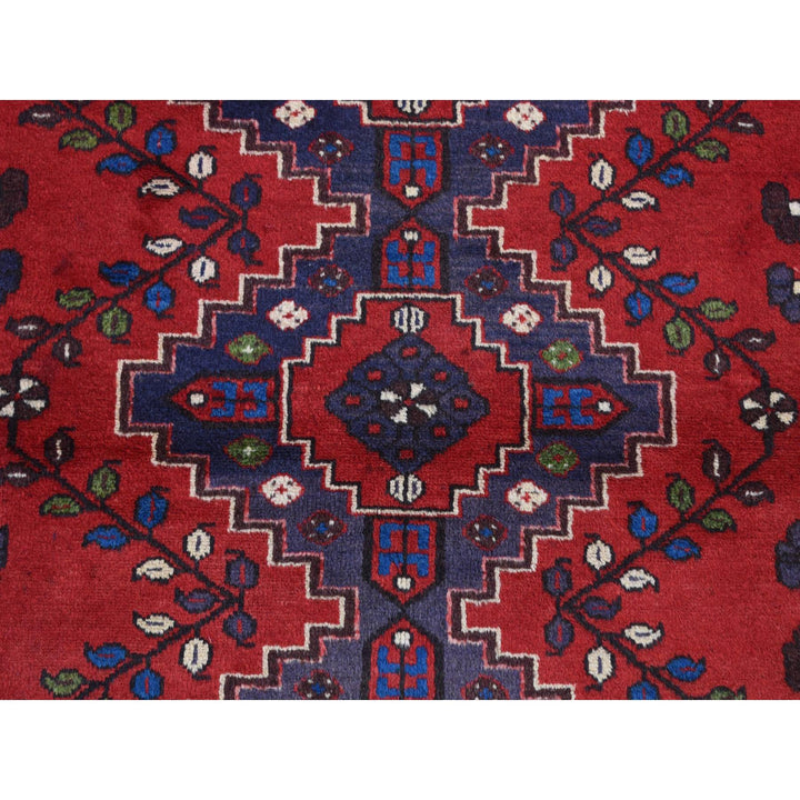 3'5" x 5'0" New Hand Knotted Red Wool Rectangle Oriental Rug - MOA10287447