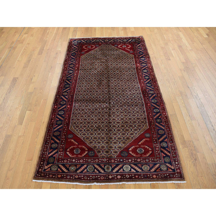 5'0" x 9'6" New Hand Knotted Brown Wool Runner Oriental Rug - MOA10287456