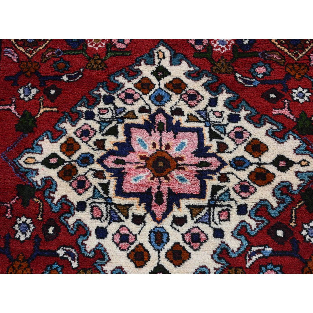 3'7" x 4'8" New Hand Knotted Red Wool Rectangle Oriental Rug - MOA10287457