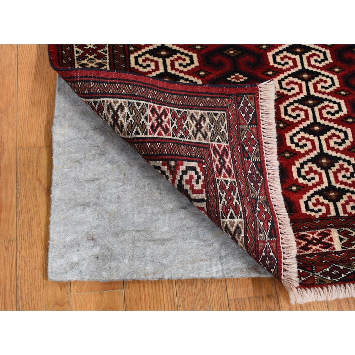 3'2" x 4'1" New Hand Knotted Red Wool Rectangle Oriental Rug - MOA10287460