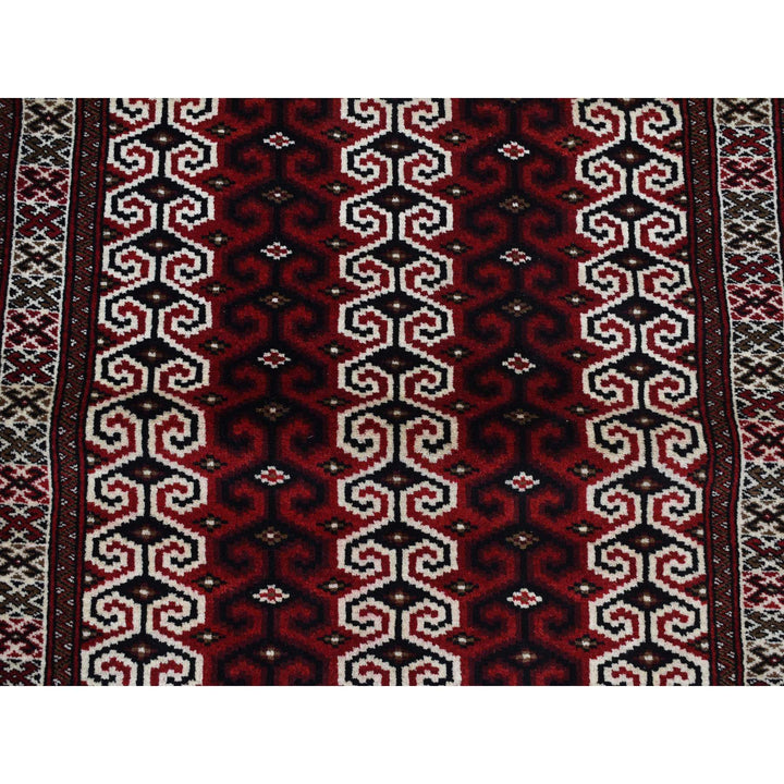 3'2" x 4'1" New Hand Knotted Red Wool Rectangle Oriental Rug - MOA10287460