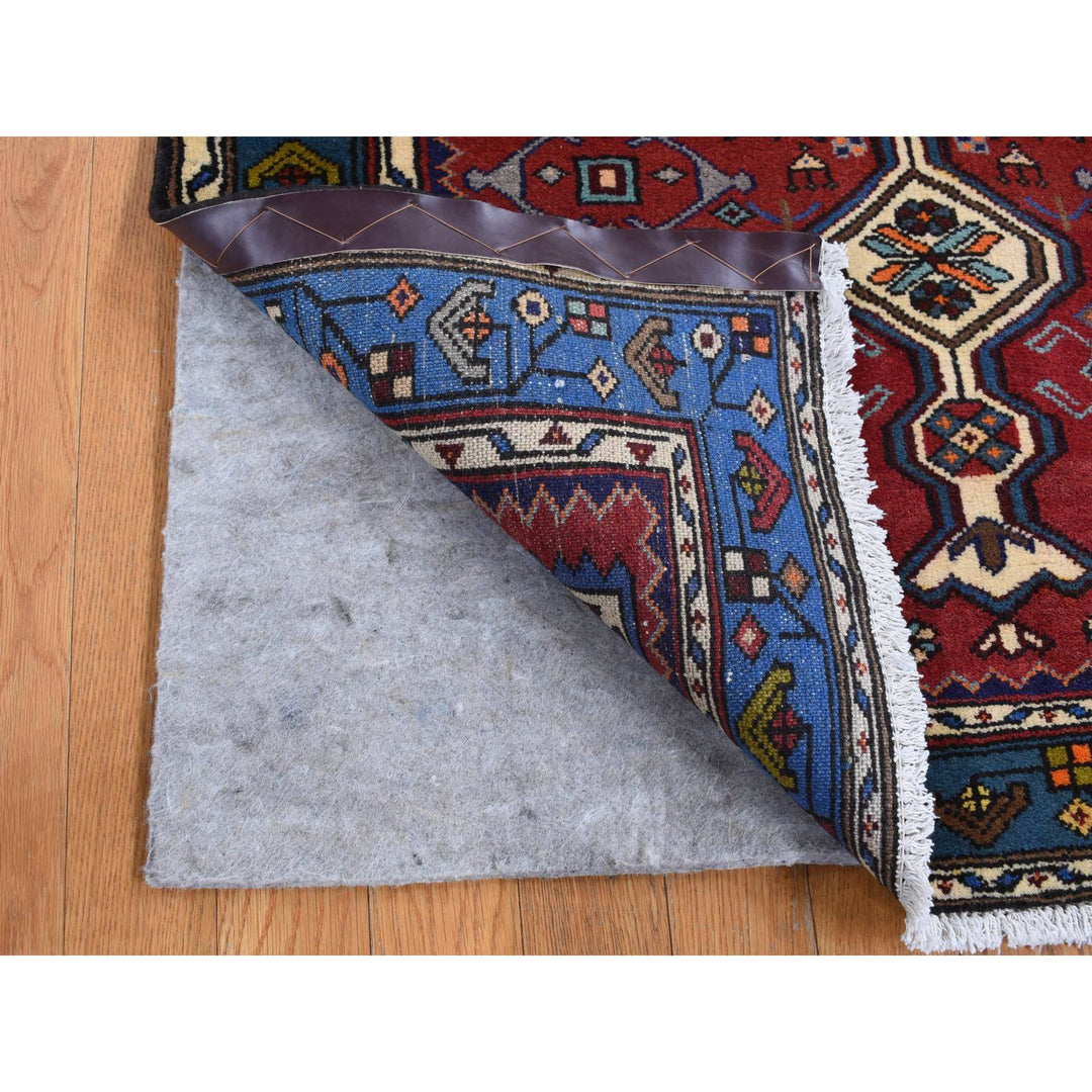 3'4" x 6'8" New Hand Knotted Red Wool Runner Oriental Rug - MOA10287467