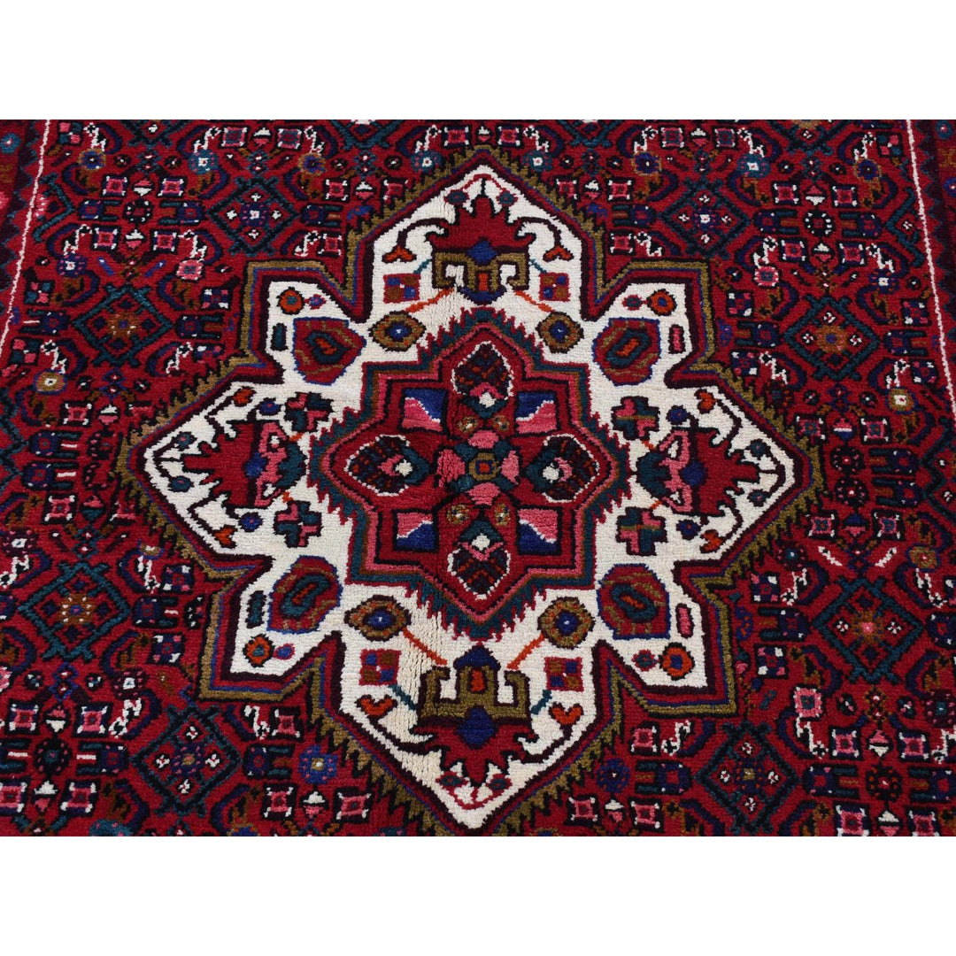 5'0" x 7'7" New Hand Knotted Red Wool Rectangle Oriental Rug - MOA10287473