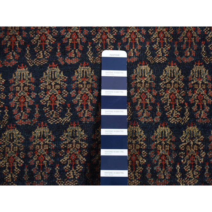 4'0" x 6'0" Vintage Hand Knotted Blue Worn Wool Rectangle Oriental Rug - MOA10287479