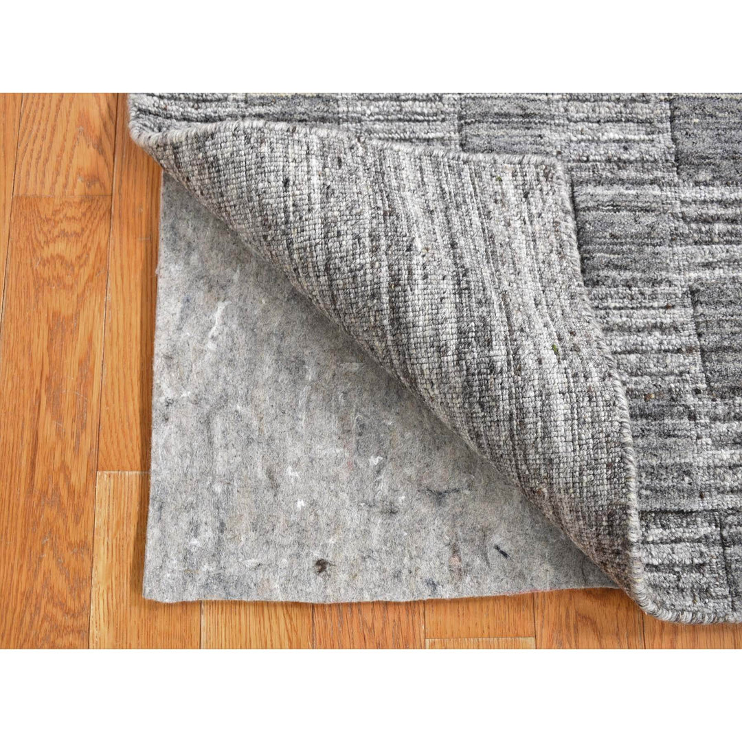 2'0" x 2'0" New Hand Loomed Grey Wool Square Oriental Rug - MOA10287485