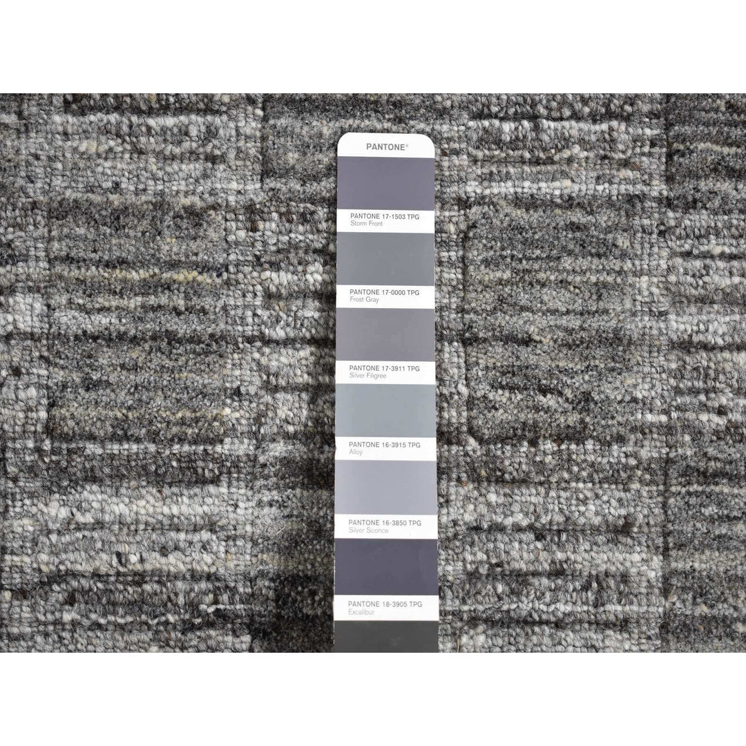 2'0" x 2'0" New Hand Loomed Grey Wool Square Oriental Rug - MOA10287485