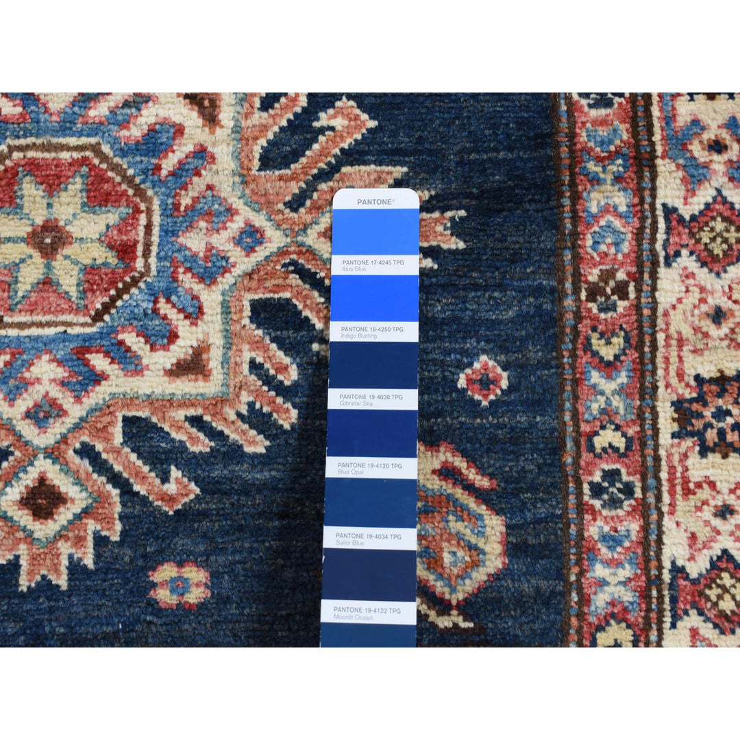 2'9" x 8'2" New Hand Knotted Blue Wool Runner Oriental Rug - MOA10287490