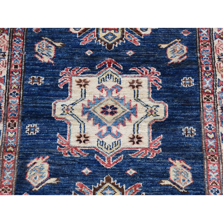 2'9" x 8'2" New Hand Knotted Blue Wool Runner Oriental Rug - MOA10287490