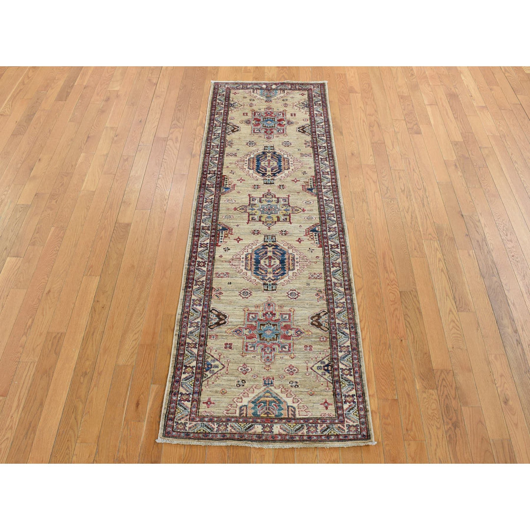 2'8" x 8'2" New Hand Knotted Brown Wool Runner Oriental Rug - MOA10287498