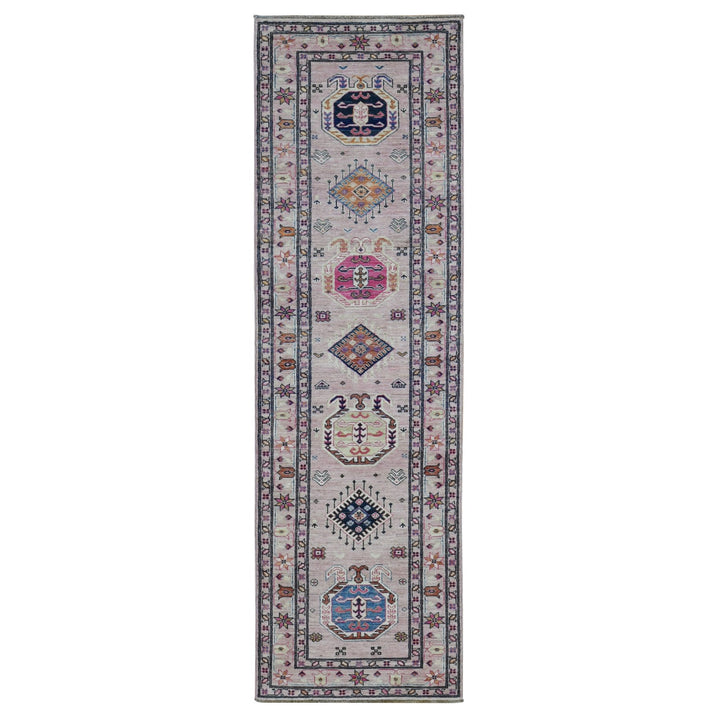 2'8" x 8'10" New Hand Knotted Pink Wool Runner Oriental Rug - MOA10287504