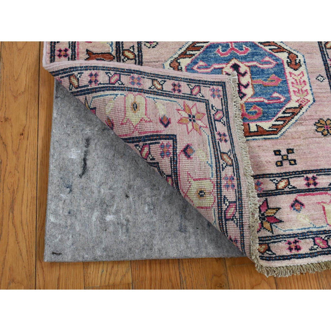 2'8" x 8'10" New Hand Knotted Pink Wool Runner Oriental Rug - MOA10287504