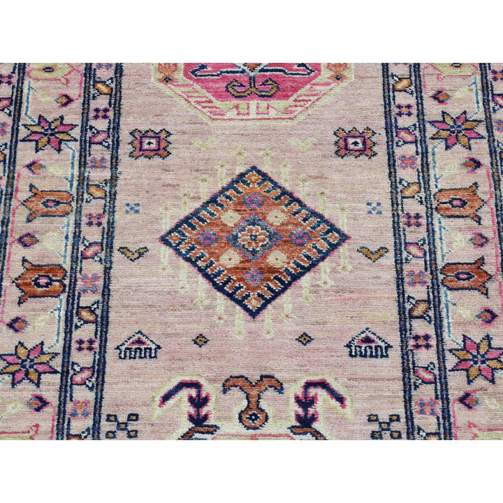 2'8" x 8'10" New Hand Knotted Pink Wool Runner Oriental Rug - MOA10287504