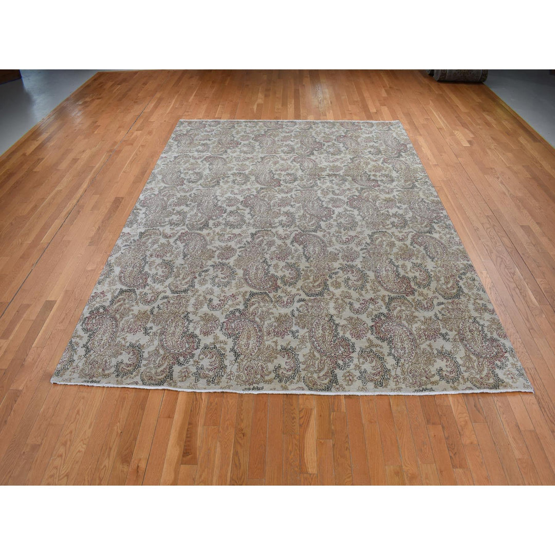 9'1" x 12'3" New Hand Knotted Grey Cotton Rectangle Oriental Rug - MOA10287519