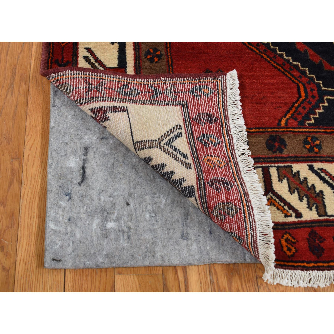 5'2" x 10'6" New Hand Knotted Red Wool Runner Oriental Rug - MOA10287524