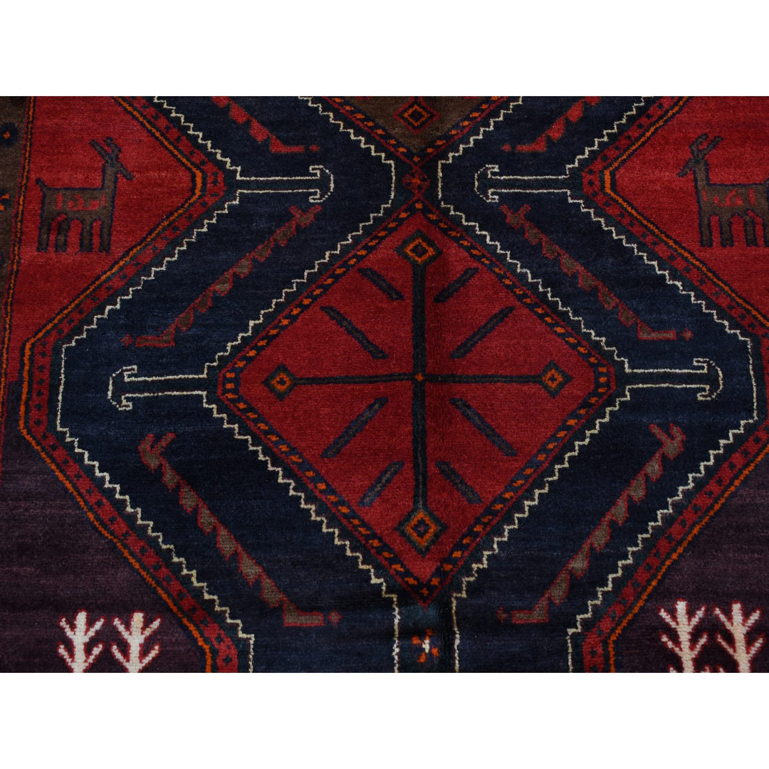 5'2" x 10'6" New Hand Knotted Red Wool Runner Oriental Rug - MOA10287524