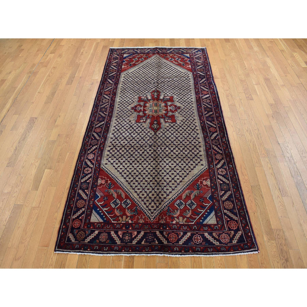 5'1" x 10'2" New Hand Knotted Brown Wool Rectangle Oriental Rug - MOA10287527