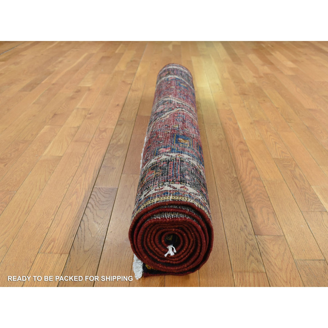 5'0" x 10'1" New Hand Knotted Red Wool Runner Oriental Rug - MOA10287528