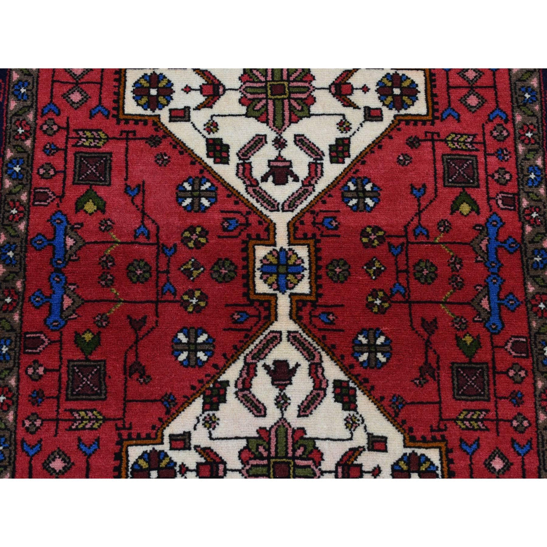 3'2" x 5'2" New Hand Knotted Red Wool Rectangle Oriental Rug - MOA10287551