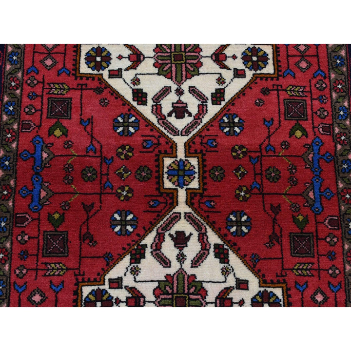 3'2" x 5'2" New Hand Knotted Red Wool Rectangle Oriental Rug - MOA10287551