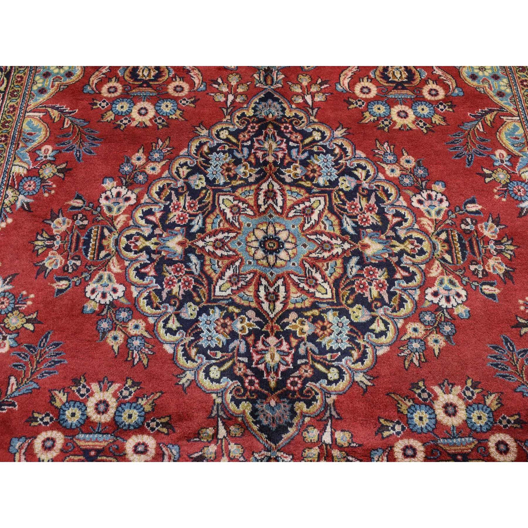 7'2" x 10'5" New Hand Knotted Red Wool Rectangle Oriental Rug - MOA10287596