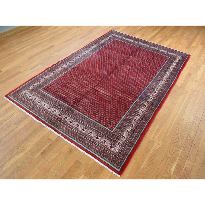 7'1" x 10'8" New Hand Knotted Red Wool Rectangle Oriental Rug - MOA10287597