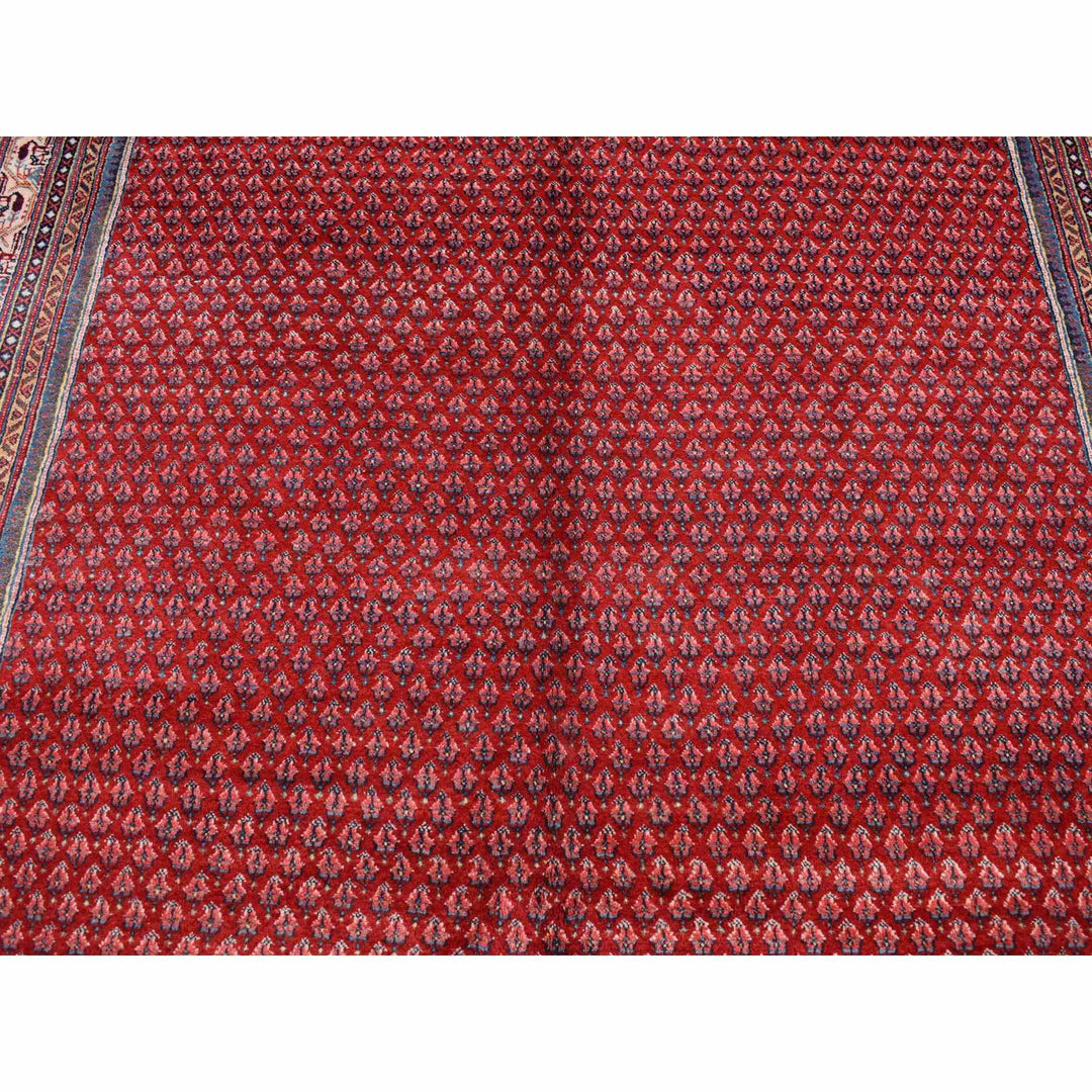 7'1" x 10'8" New Hand Knotted Red Wool Rectangle Oriental Rug - MOA10287597