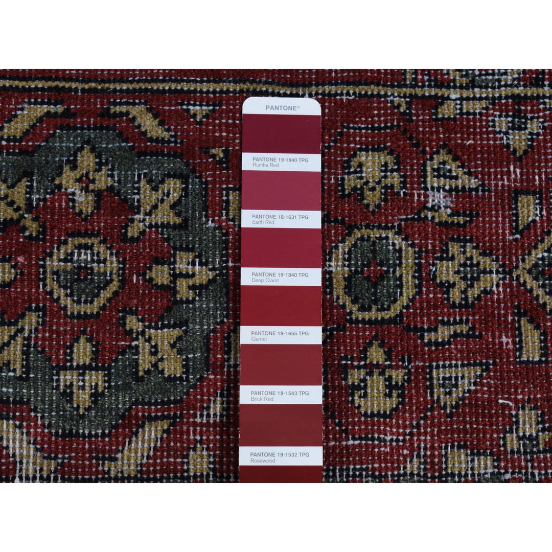 3'10" x 6'0" New Hand Knotted Red Wool Rectangle Oriental Rug - MOA10287611