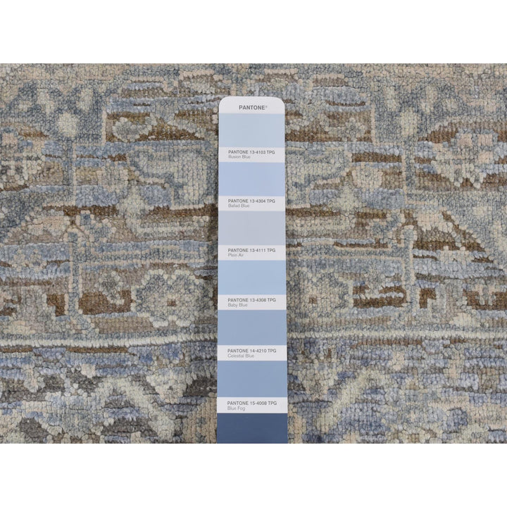 3'0" x 5'3" New Hand Knotted Blue Wool & Pure Silk Rectangle Oriental Rug - MOA10287615