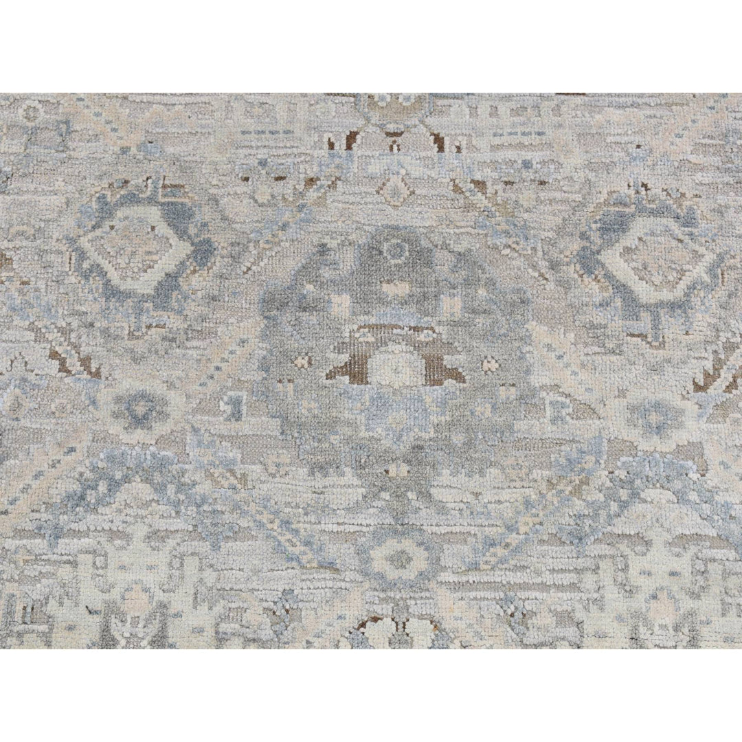 3'0" x 5'3" New Hand Knotted Blue Wool & Pure Silk Rectangle Oriental Rug - MOA10287615