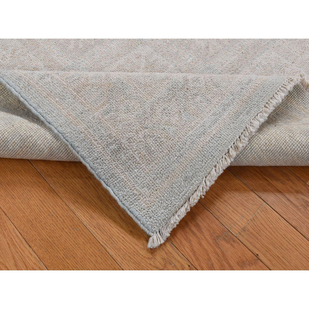 4'0" x 6'0" New Hand Knotted Beige Wool Rectangle Oriental Rug - MOA10287616