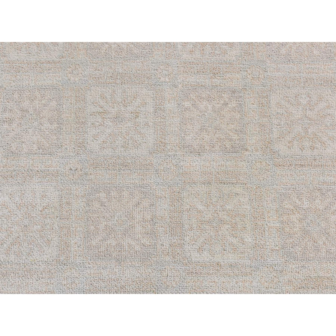 4'0" x 6'0" New Hand Knotted Beige Wool Rectangle Oriental Rug - MOA10287616