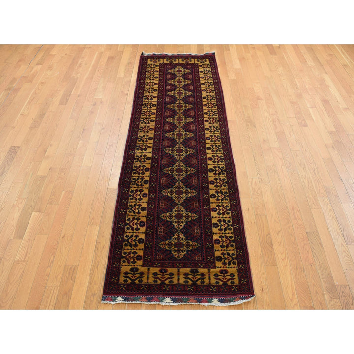 3'0" x 10'2" New Hand Knotted Red Wool Runner Oriental Rug - MOA10287617