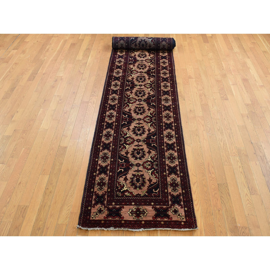 2'10" x 18'10" New Hand Knotted Red Wool Runner Oriental Rug - MOA10287618