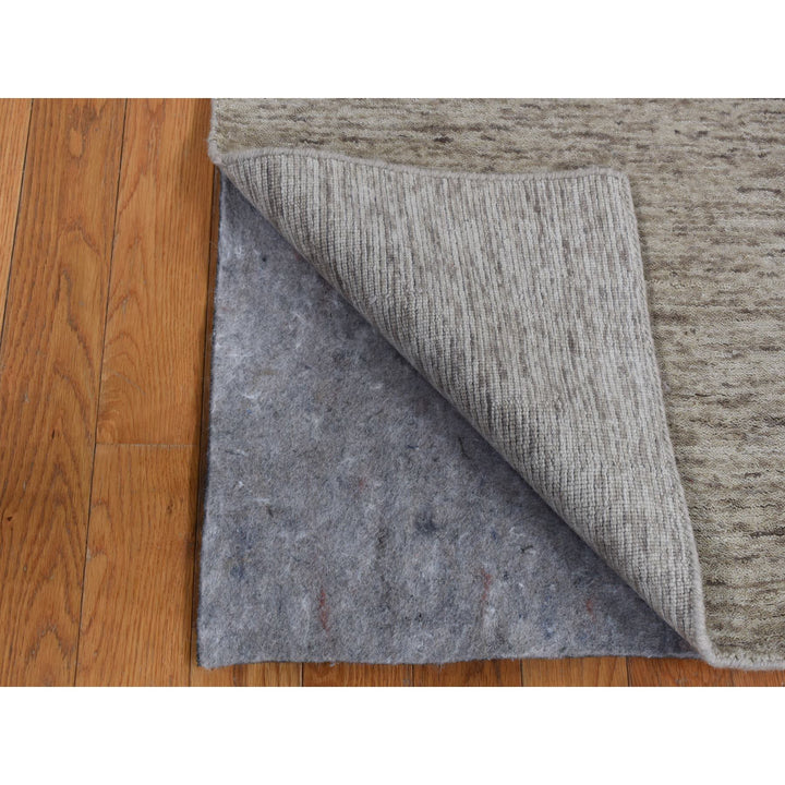 2'7" x 18'2" New Hand Loomed Grey Wool Runner Oriental Rug - MOA10287632