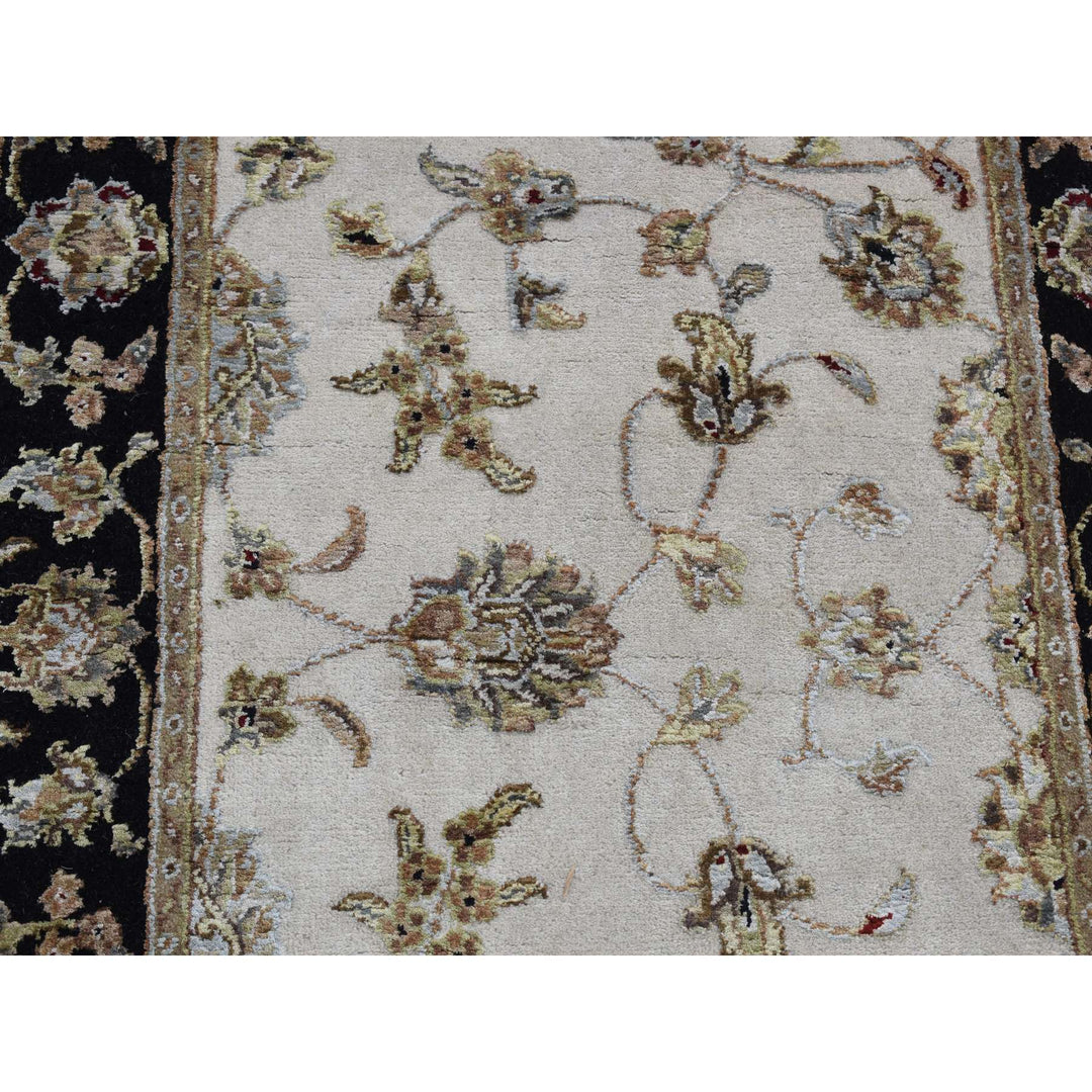 2'7" x 16'0" New Hand Knotted Ivory Wool & Silk Runner Oriental Rug - MOA10287633