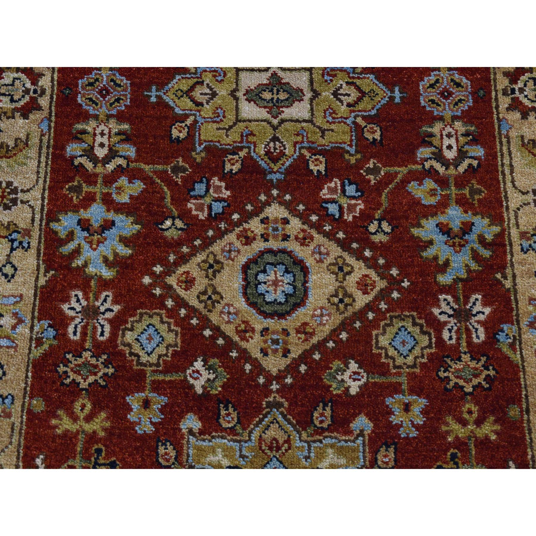 2'7" x 19'10" New Hand Knotted Red Wool Runner Oriental Rug - MOA10287637