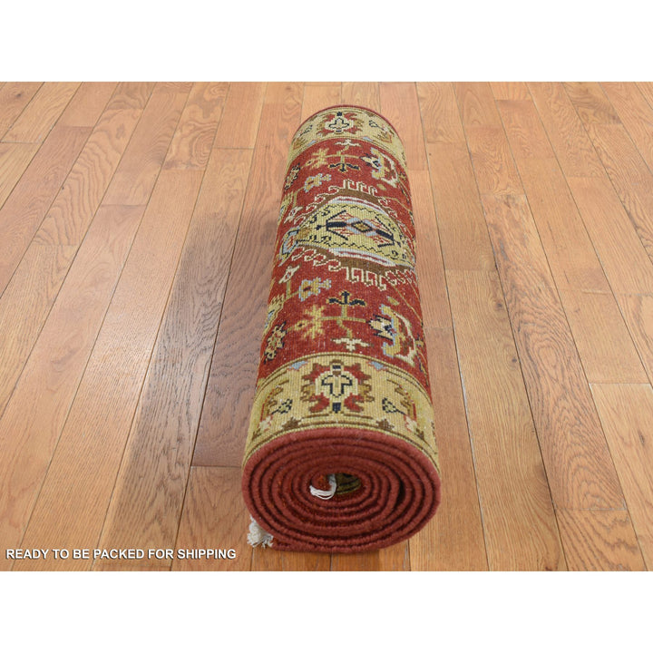 2'7" x 19'10" New Hand Knotted Red Wool Runner Oriental Rug - MOA10287637