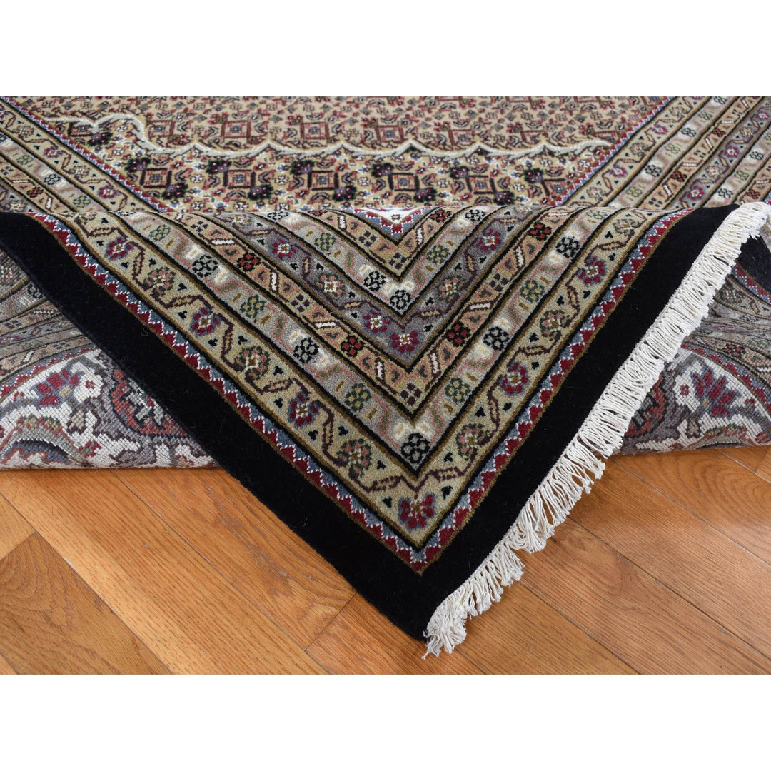 11'10" x 12'0" New Hand Knotted Black Cotton Square Oriental Rug - MOA10287651