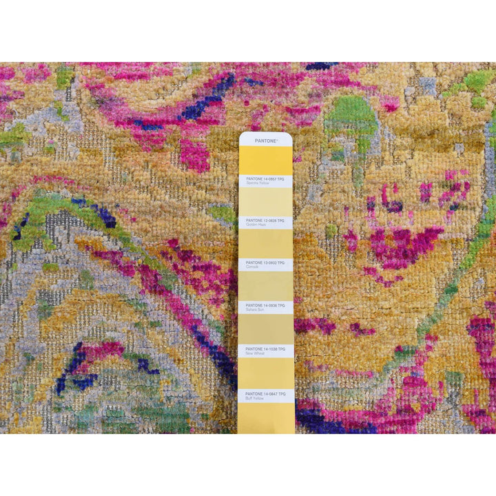 3'0" x 9'2" New Hand Knotted Multicolored Wool & Silk Runner Oriental Rug - MOA10287654