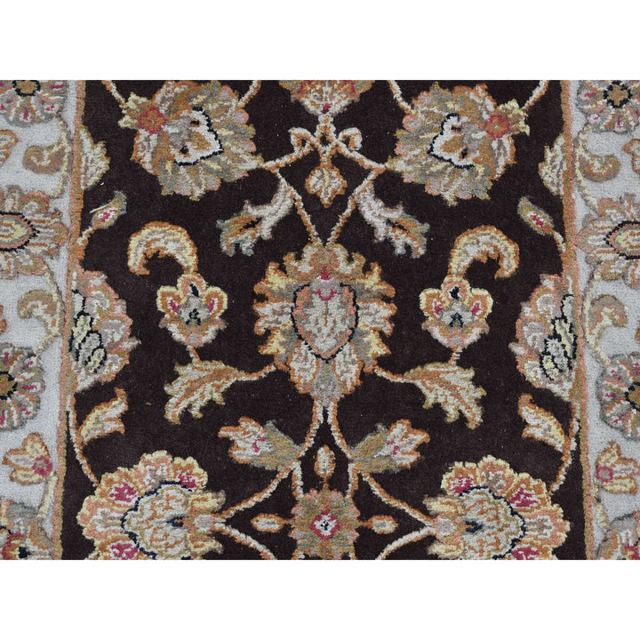 2'7" x 15'9" New Hand Knotted Brown Wool & Silk Runner Oriental Rug - MOA10287656