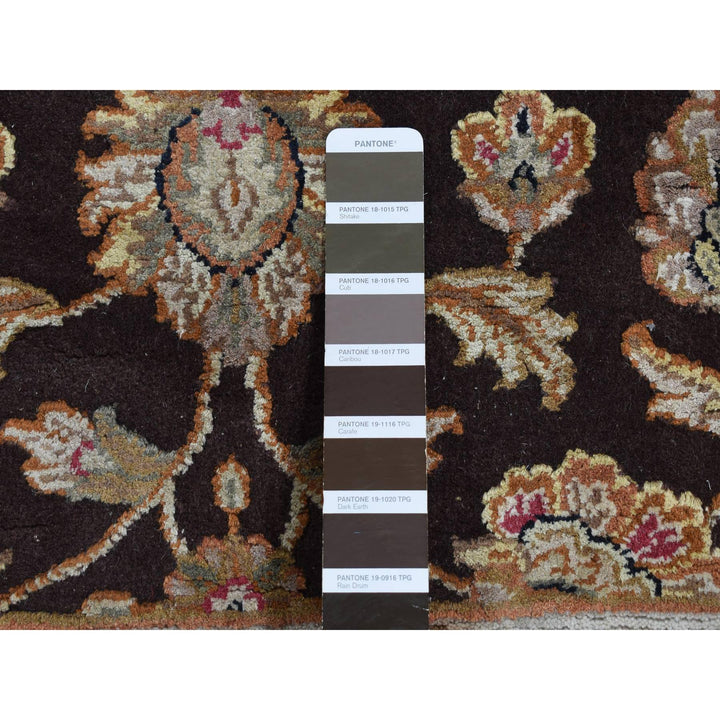 2'7" x 15'9" New Hand Knotted Brown Wool & Silk Runner Oriental Rug - MOA10287656