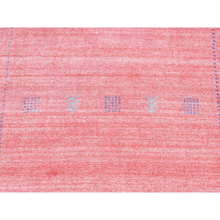 2'8" x 13'6" New Hand Knotted Pink Wool & Silk Runner Oriental Rug - MOA10287659