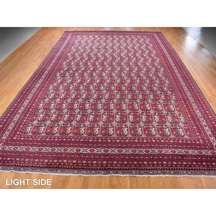 12'10" x 19'7" New Hand Knotted Red Wool Rectangle Oriental Rug - MOA10287671