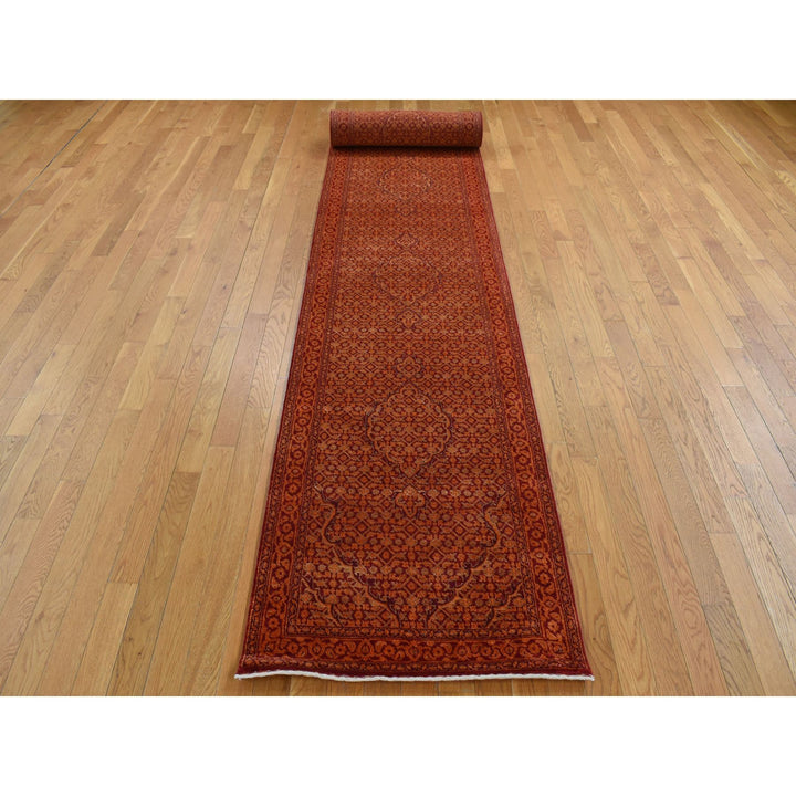 2'8" x 16'0" New Hand Knotted Orange Cotton Runner Oriental Rug - MOA10287678